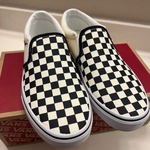 Mens Classic Asher Slip on Checkered Vans size 10.5